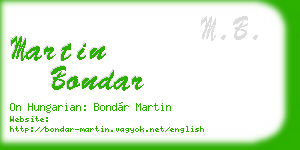 martin bondar business card